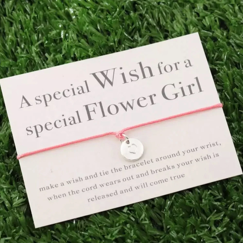 NEW Flower Girl Wish Bracelet Thank You Gift
